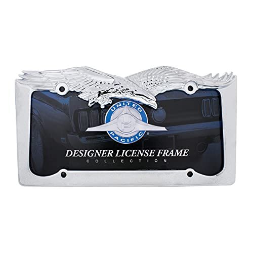 United Pacific 50011 Chrome Flying Eagle License Plate Frame